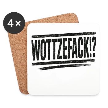 Wottzefack Humor Spruch Lustig Witzig Geschenkidee - Untersetzer (4er-Set) - Weiß - Vorne