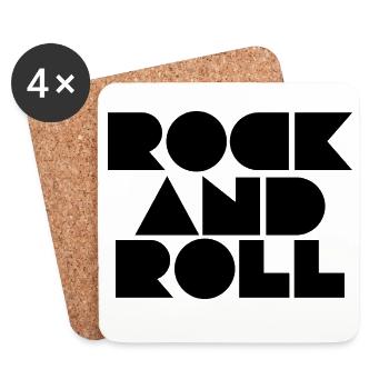 Rock and Roll Geometric Bold Typografie - Untersetzer (4er-Set) - Weiß - Vorne