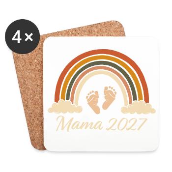 Annonce de grossesse maman 2027 Rainbow - Dessous de verre (lot de 4) - blanc - Devant