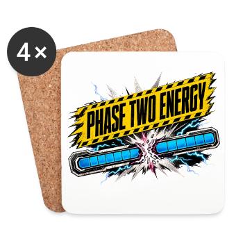 Phase deux : Style de bande dessinée Energy - Dessous de verre (lot de 4) - blanc - Devant