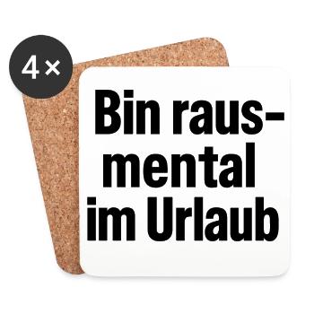 Schwarze Typo-Block Kunst Urban - Untersetzer (4er-Set) - Weiß - Vorne