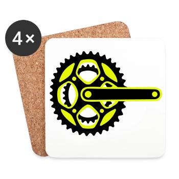 Icône de plateau de vélo - Dessous de verre (lot de 4) - blanc - Devant