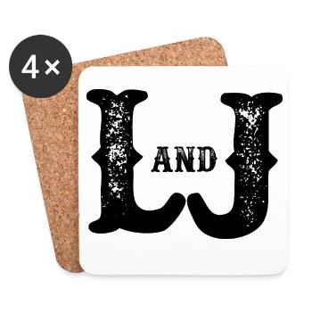 L et J ont détruit le monogramme - Dessous de verre (lot de 4) - blanc - Devant