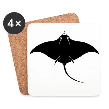 Stingray - Coasters (set of 4) - white - Front