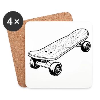 Skateboard Graphics - Coasters (set of 4) - white - Front