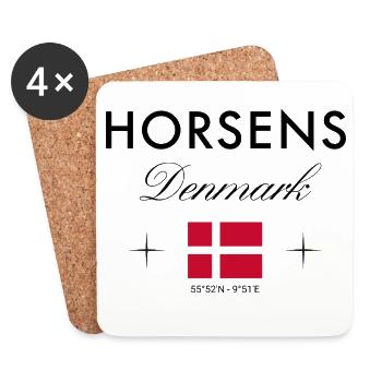 Horsens Denmark Coordinates Travel Souvenir - Coasters (set of 4) - white - Front