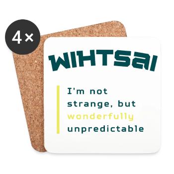 WIHTSAI | Wunderbar unberechenbar - Untersetzer (4er-Set) - Weiß - Vorne