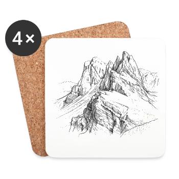 Secada Silhouette | Odle Dolomites Design | - Coasters (set of 4) - white - Front