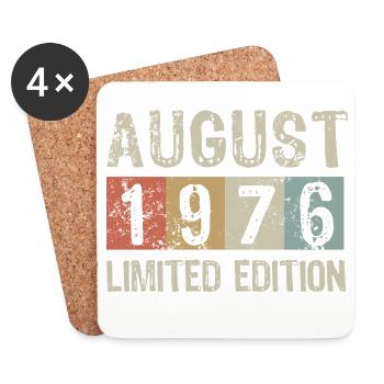 Limited Edition August 1976 Birthday Gift - Coasters (set of 4) - white - Front