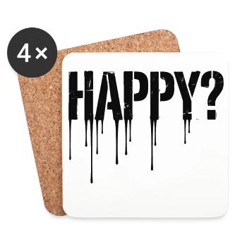 Happy Drip - Heureux ? - Dessous de verre (lot de 4) - blanc - Devant