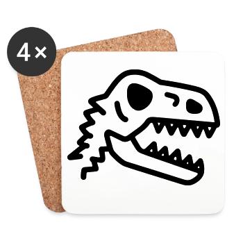 Prehistoric Dinosaur Fossil Bone - Coasters (set of 4) - white - Front