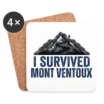 Ich habe Mont Ventoux Radkunst überlebt - Untersetzer (4er-Set) - Weiß - Vorne