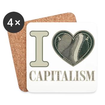 I Love Capitalism Unternehmer Aktien Kapitalismus - Untersetzer (4er-Set) - Weiß - Vorne