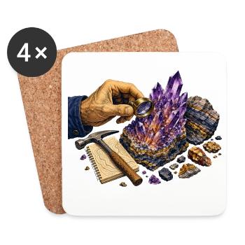 Geologie und violette Geoden - Untersetzer (4er-Set) - Weiß - Vorne