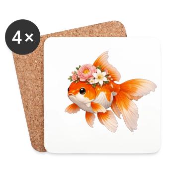 Goldfisch - Untersetzer (4er-Set) - Weiß - Vorne