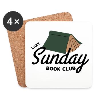Lazy Sunday Book Club Vintage Aesthetic  - Untersetzer (4er-Set) - Weiß - Vorne