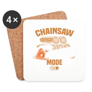 Chainsaw fashion wood making lumberjack woodsman - Coasters (set of 4) - white - Front
