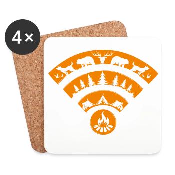 Camping Nature WiFi Minimalist Adventure - Coasters (set of 4) - white - Front