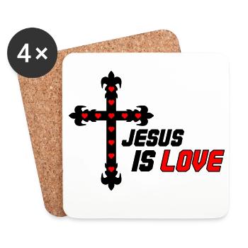 Jesus is Love - Coasters (set of 4) - white - Front