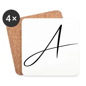 Name mit A Initiale für Anna Amelie Alexander - Untersetzer (4er-Set) - Weiß - Vorne