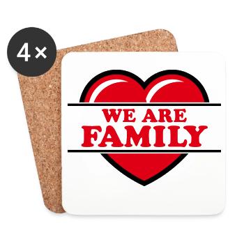 We Are Family (Familie Herz Liebe Love / Red 2C) - Untersetzer (4er-Set) - Weiß - Vorne