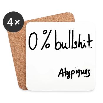 0% Bullshit – Atypische Sammlung - Untersetzer (4er-Set) - Weiß - Vorne