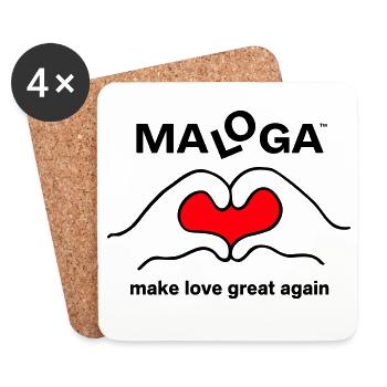 MALOGA - Make Love Great Again - Untersetzer (4er-Set) - Weiß - Vorne