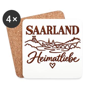 Saarland Heimatliebe - Untersetzer (4er-Set) - Weiß - Vorne
