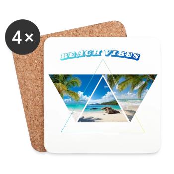 Beach Vibes geometrisch - Untersetzer (4er-Set) - Weiß - Vorne