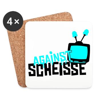 against scheisse - television - Untersetzer (4er-Set) - Weiß - Vorne