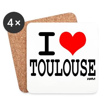 i love toulouse - I love toulouse - Coasters (set of 4) - white - Front