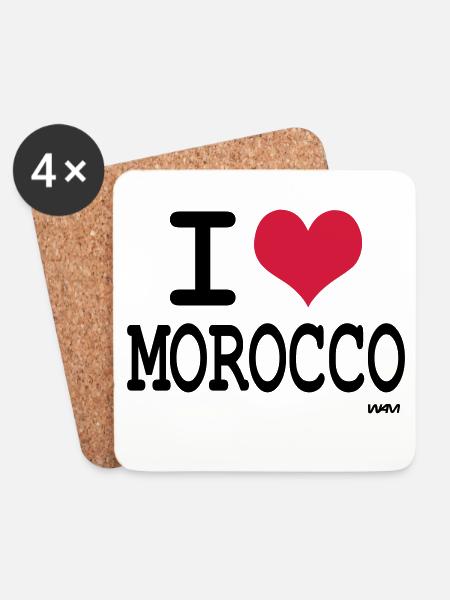 I Love Morocco - i love morocco by wam - Coasters (set of 4) - white