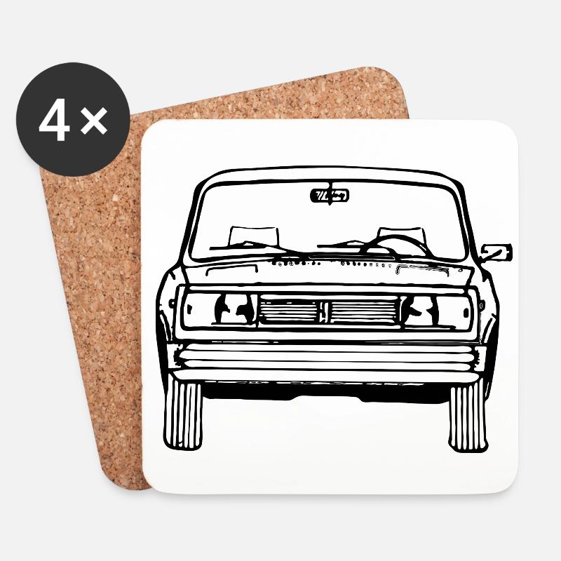 Lada Nova 1300 Front - Untersetzer (4er-Set) - Weiß