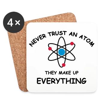 Never trust an atom - Dessous de verre (lot de 4) - blanc - Devant