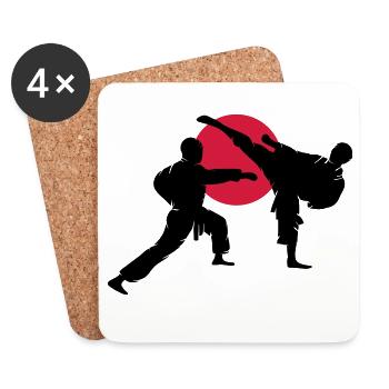 two karate fighter - Coasters (set of 4) - white - Front