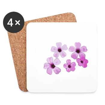 Fleurs - Dessous de verre (lot de 4) - blanc - Devant