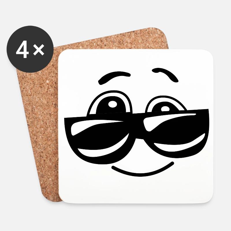 Cool Sonnenbrille Comic Lustig - Untersetzer (4er-Set) - Weiß