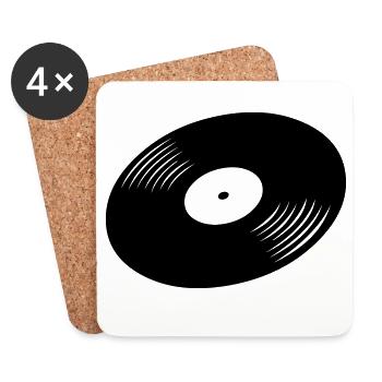Schallplatte, Vinyl, Record - Untersetzer (4er-Set) - Weiß - Vorne