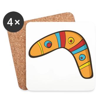 Boomerang - Dessous de verre (lot de 4) - blanc - Devant