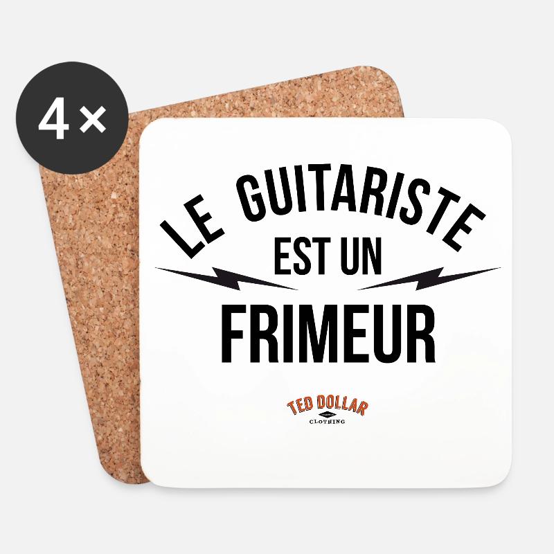 guitariste frimeur - Untersetzer (4er-Set) - Weiß