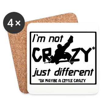 I'm Not Crazy Just Different - Hockey Goalie - Coasters (set of 4) - white - Front