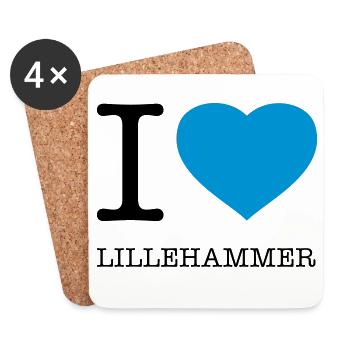 I LOVE LILLEHAMMER Norwegen - Untersetzer (4er-Set) - Weiß - Vorne