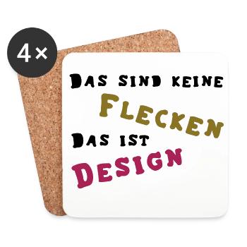 Flecken - Design - Untersetzer (4er-Set) - Weiß - Vorne
