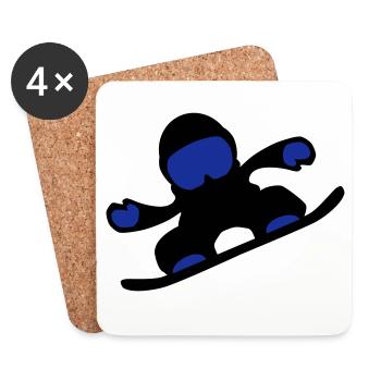 snowboarder - Untersetzer (4er-Set) - Weiß - Vorne