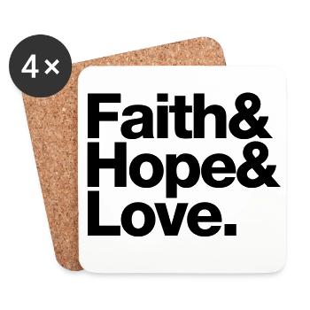 faith love hope - glaube hoffnung liebe - Untersetzer (4er-Set) - Weiß - Vorne