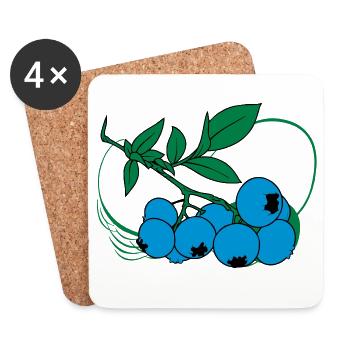 Blaubeeren - Untersetzer (4er-Set) - Weiß - Vorne