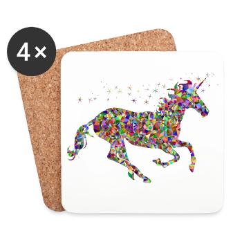 Einhorn - Untersetzer (4er-Set) - Weiß - Vorne