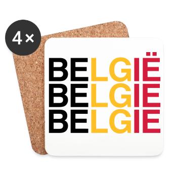 BELGIE Belgian Flag - Belgium - Belgium 2024 - Coasters (set of 4) - white - Front