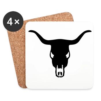 BULL SKULL - Untersetzer (4er-Set) - Weiß - Vorne