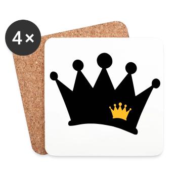 crown symbol - Coasters (set of 4) - white - Front